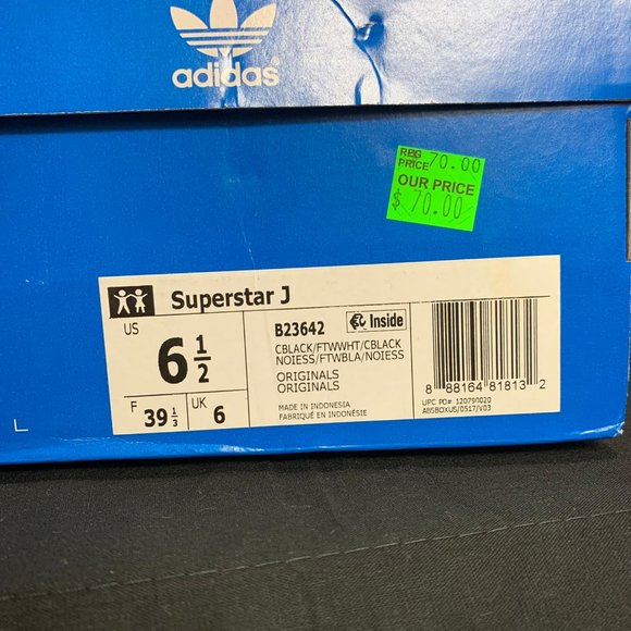Adidas Superstar J - B 23642 Black-White Sise: 6.5 - Picture 11 of 11